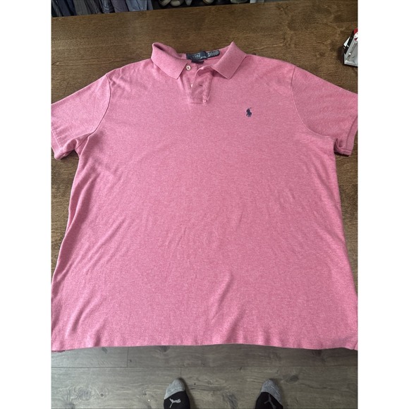 Polo Ralph Lauren Polo Shirt Mens XL Pink Short Sleeve Custom Fit Pony Vintage - Picture 1 of 8